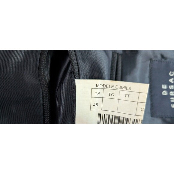 DE Fursac Wool Blazer Men's Size 48 Charcoal Single-Breasted Notch Lapel Jacket - Picture 8 of 11